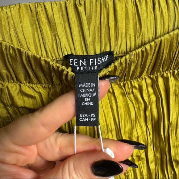 NWT Eileen Fisher Crushed Silk Wide Leg Ankle Pants Sz PS - Picture 8 of 10